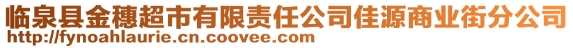 臨泉縣金穗超市有限責任公司佳源商業(yè)街分公司