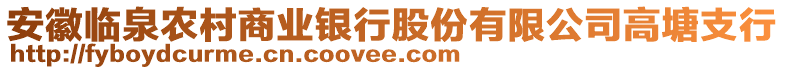 安徽臨泉農(nóng)村商業(yè)銀行股份有限公司高塘支行