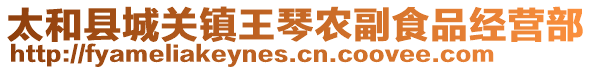 太和縣城關(guān)鎮(zhèn)王琴農(nóng)副食品經(jīng)營(yíng)部