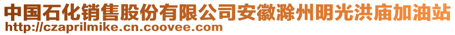 中國石化銷售股份有限公司安徽滁州明光洪廟加油站