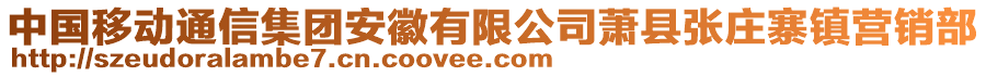 中國(guó)移動(dòng)通信集團(tuán)安徽有限公司蕭縣張莊寨鎮(zhèn)營(yíng)銷部