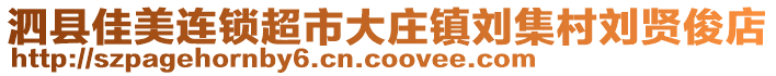 泗縣佳美連鎖超市大莊鎮(zhèn)劉集村劉賢俊店