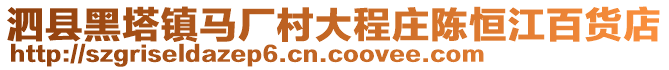 泗县黑塔镇马厂村大程庄陈恒江百货店