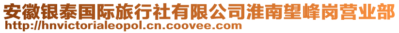 安徽銀泰國(guó)際旅行社有限公司淮南望峰崗營(yíng)業(yè)部