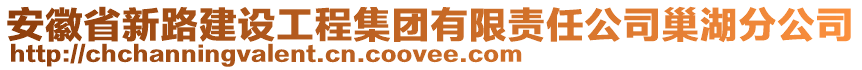 安徽省新路建設(shè)工程集團(tuán)有限責(zé)任公司巢湖分公司