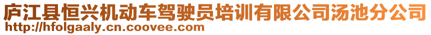 廬江縣恒興機(jī)動車駕駛員培訓(xùn)有限公司湯池分公司