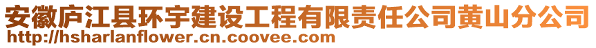 安徽廬江縣環(huán)宇建設(shè)工程有限責(zé)任公司黃山分公司