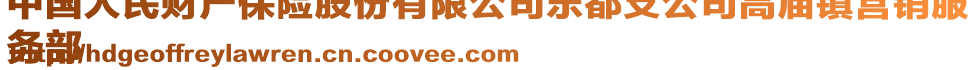 中國人民財(cái)產(chǎn)保險(xiǎn)股份有限公司樂都支公司高廟鎮(zhèn)營銷服
務(wù)部