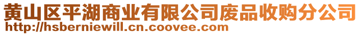 黃山區(qū)平湖商業(yè)有限公司廢品收購分公司