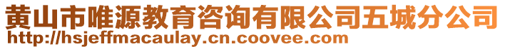 黃山市唯源教育咨詢有限公司五城分公司