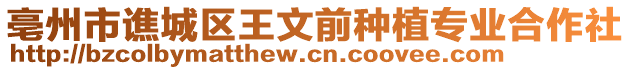 亳州市譙城區(qū)王文前種植專業(yè)合作社