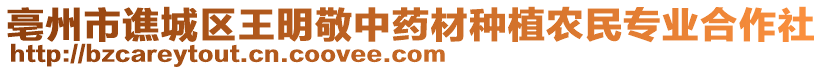 亳州市譙城區(qū)王明敬中藥材種植農(nóng)民專業(yè)合作社