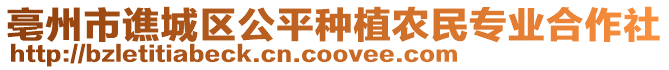 亳州市譙城區(qū)公平種植農(nóng)民專業(yè)合作社