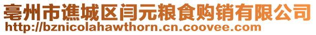 亳州市譙城區(qū)閆元糧食購銷有限公司