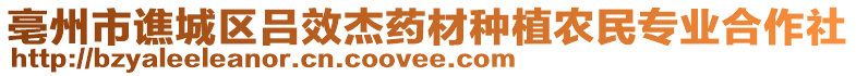 亳州市譙城區(qū)呂效杰藥材種植農(nóng)民專業(yè)合作社