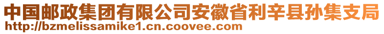 中國郵政集團有限公司安徽省利辛縣孫集支局