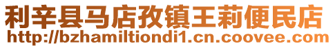 利辛縣馬店孜鎮王莉便民店