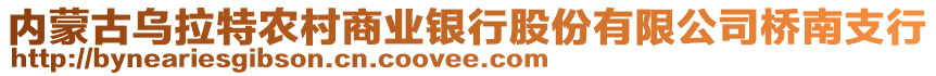 内蒙古乌拉特农村商业银行股份有限公司桥南支行