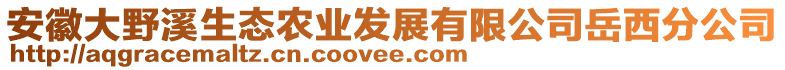 安徽大野溪生態(tài)農(nóng)業(yè)發(fā)展有限公司岳西分公司