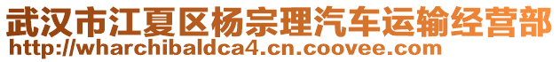 武漢市江夏區(qū)楊宗理汽車(chē)運(yùn)輸經(jīng)營(yíng)部