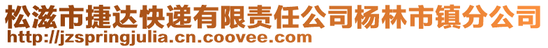 松滋市捷達(dá)快遞有限責(zé)任公司楊林市鎮(zhèn)分公司