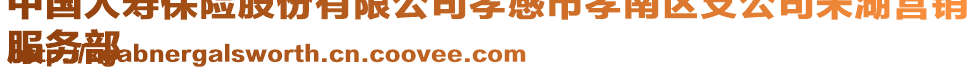 中國人壽保險股份有限公司孝感市孝南區(qū)支公司朱湖營銷
服務(wù)部