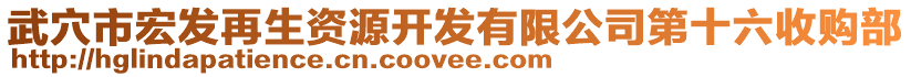 武穴市宏發(fā)再生資源開發(fā)有限公司第十六收購部