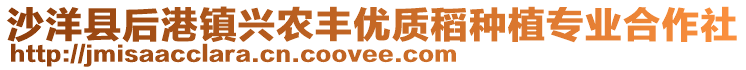 沙洋县后港镇兴农丰优质稻种植专业合作社