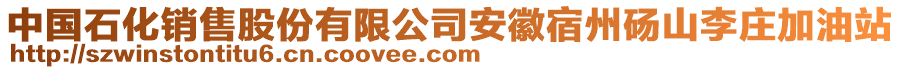 中國石化銷售股份有限公司安徽宿州碭山李莊加油站