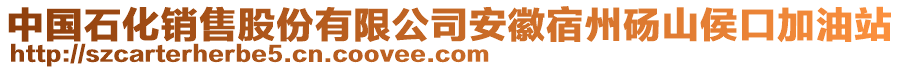 中国石化销售股份有限公司安徽宿州砀山侯口加油站