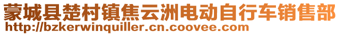 蒙城縣楚村鎮(zhèn)焦云洲電動自行車銷售部