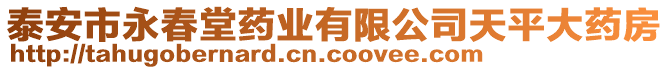 泰安市永春堂藥業(yè)有限公司天平大藥房