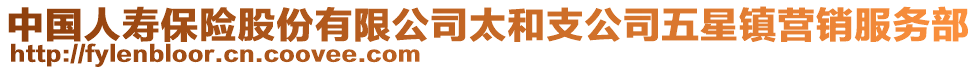 中國人壽保險(xiǎn)股份有限公司太和支公司五星鎮(zhèn)營銷服務(wù)部