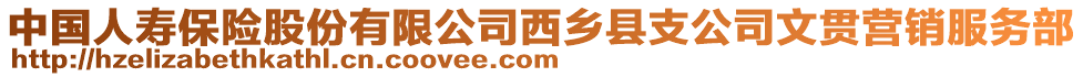 中國人壽保險股份有限公司西鄉(xiāng)縣支公司文貫營銷服務(wù)部