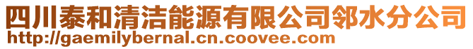 四川泰和清洁能源有限公司邻水分公司