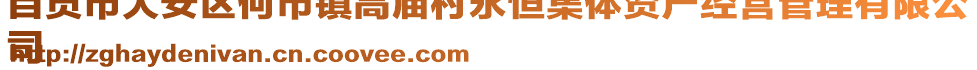 自貢市大安區(qū)何市鎮(zhèn)高廟村永恒集體資產(chǎn)經(jīng)營管理有限公
司