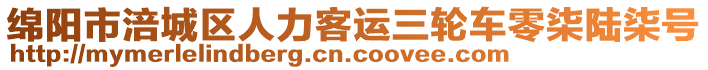 綿陽(yáng)市涪城區(qū)人力客運(yùn)三輪車零柒陸柒號(hào)