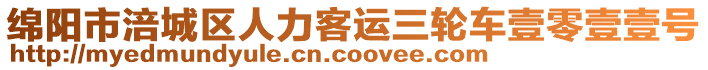 綿陽市涪城區(qū)人力客運三輪車壹零壹壹號
