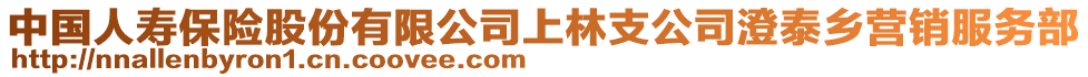 中國人壽保險股份有限公司上林支公司澄泰鄉(xiāng)營銷服務部