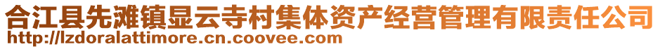 合江縣先灘鎮(zhèn)顯云寺村集體資產(chǎn)經(jīng)營管理有限責任公司