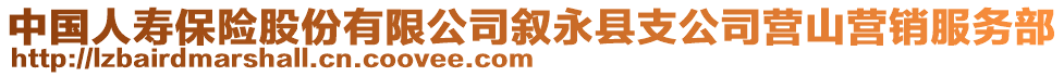 中國人壽保險(xiǎn)股份有限公司敘永縣支公司營山營銷服務(wù)部