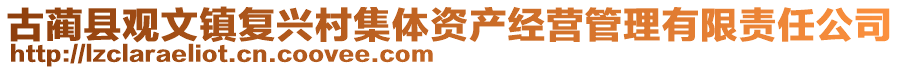 古藺縣觀文鎮(zhèn)復興村集體資產(chǎn)經(jīng)營管理有限責任公司