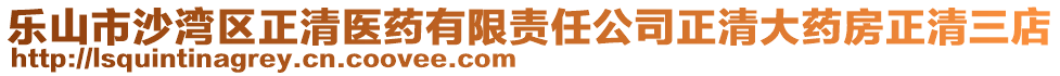 樂山市沙灣區(qū)正清醫(yī)藥有限責(zé)任公司正清大藥房正清三店