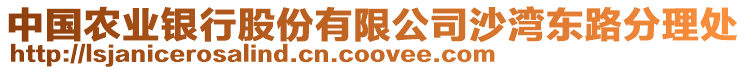 中國農(nóng)業(yè)銀行股份有限公司沙灣東路分理處