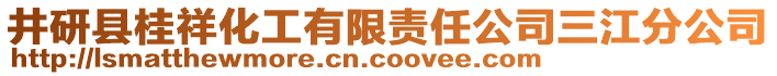 井研縣桂祥化工有限責(zé)任公司三江分公司