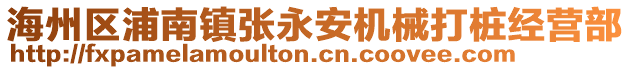 海州区浦南镇张永安机械打桩经营部