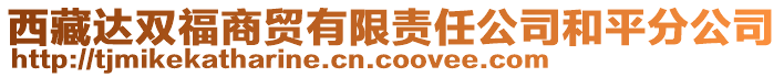 西藏達(dá)雙福商貿(mào)有限責(zé)任公司和平分公司