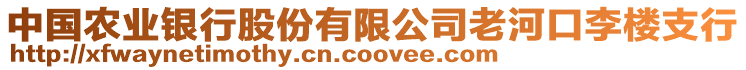 中國農(nóng)業(yè)銀行股份有限公司老河口李樓支行