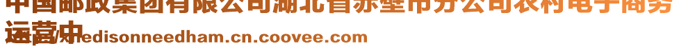 中國郵政集團有限公司湖北省赤壁市分公司農村電子商務
運營中