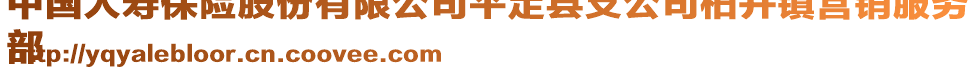 中國人壽保險股份有限公司平定縣支公司柏井鎮(zhèn)營銷服務(wù)
部